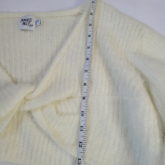 Princess Polly The Henrik Cropped Sweater Long Sleeve White Women's Sz 4 - Picture 10 of 15